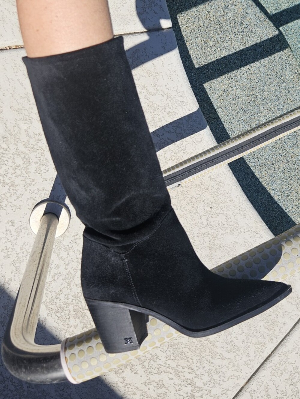 Black Suede Leather Cowboy Boots